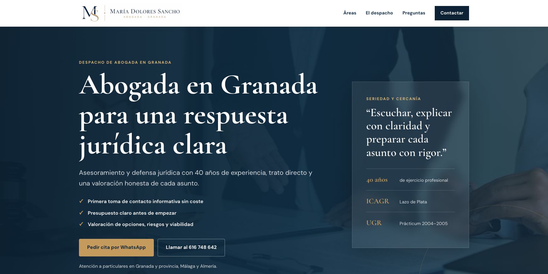 Diseño web para María Dolores Sancho